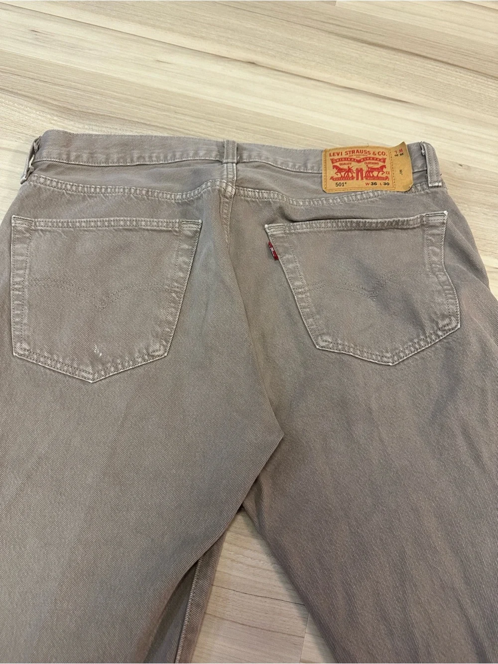 Levi’s 501 Original Fit Jeans Men’s 36x30 Gray Brown Button Fly